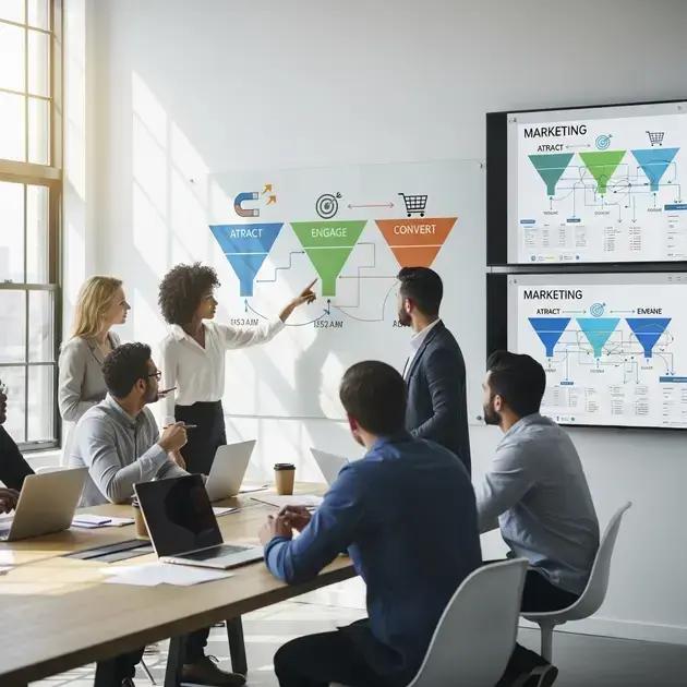 trajetória do funil: atrair, engajar, converter